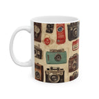 Vintage Camera Pattern Ceramic Mug