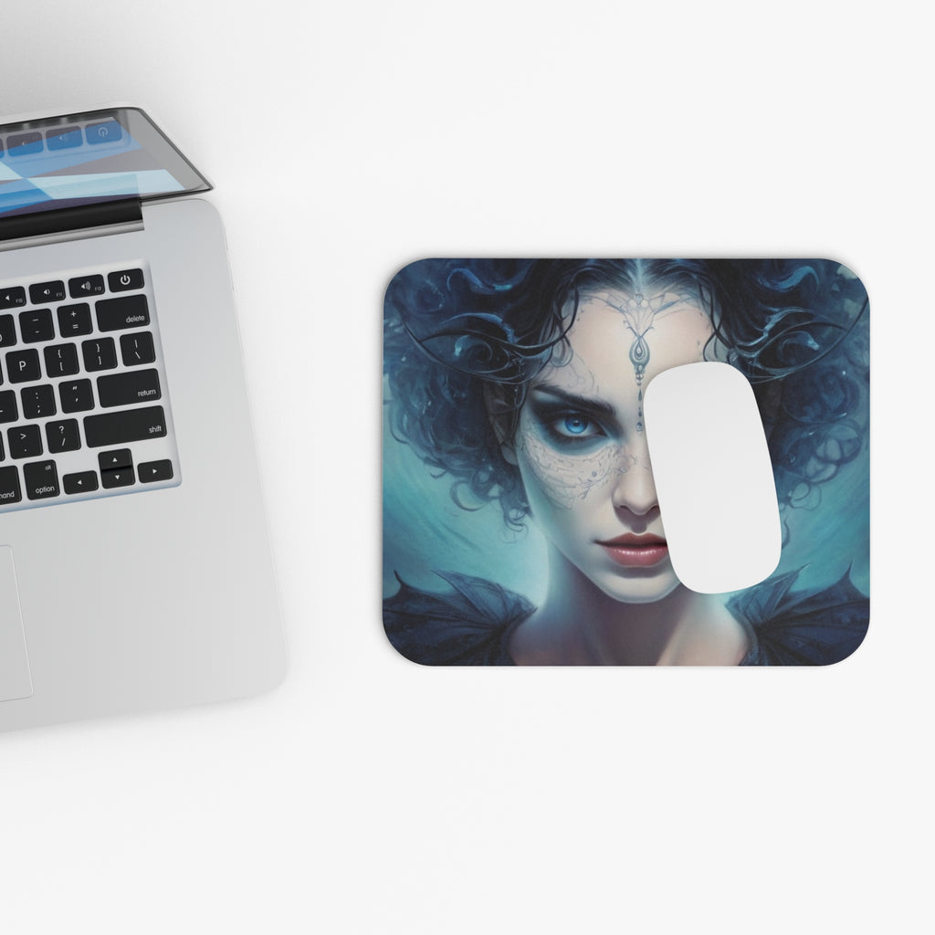 Mystic Moonlit Sorceress Mouse Pad — Fantasy Art Desk Mat