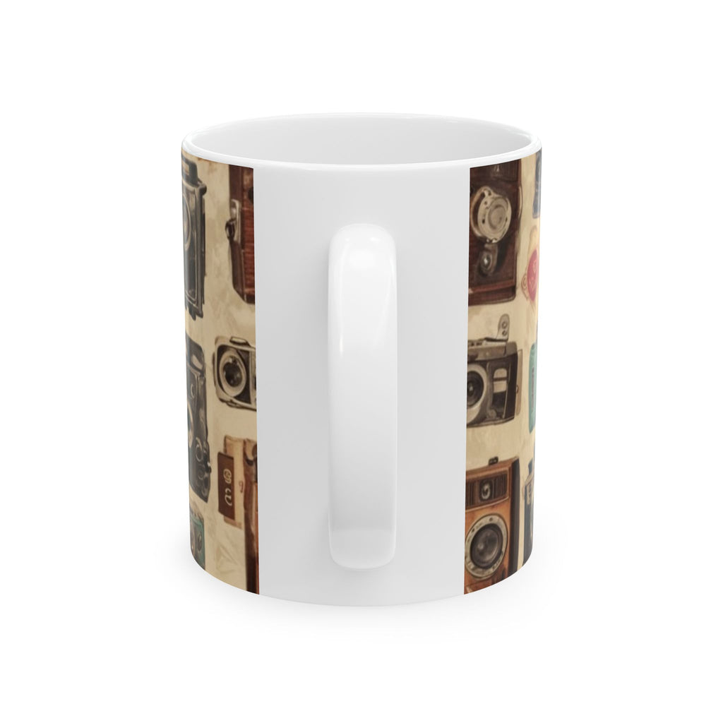 Vintage Camera Pattern Ceramic Mug