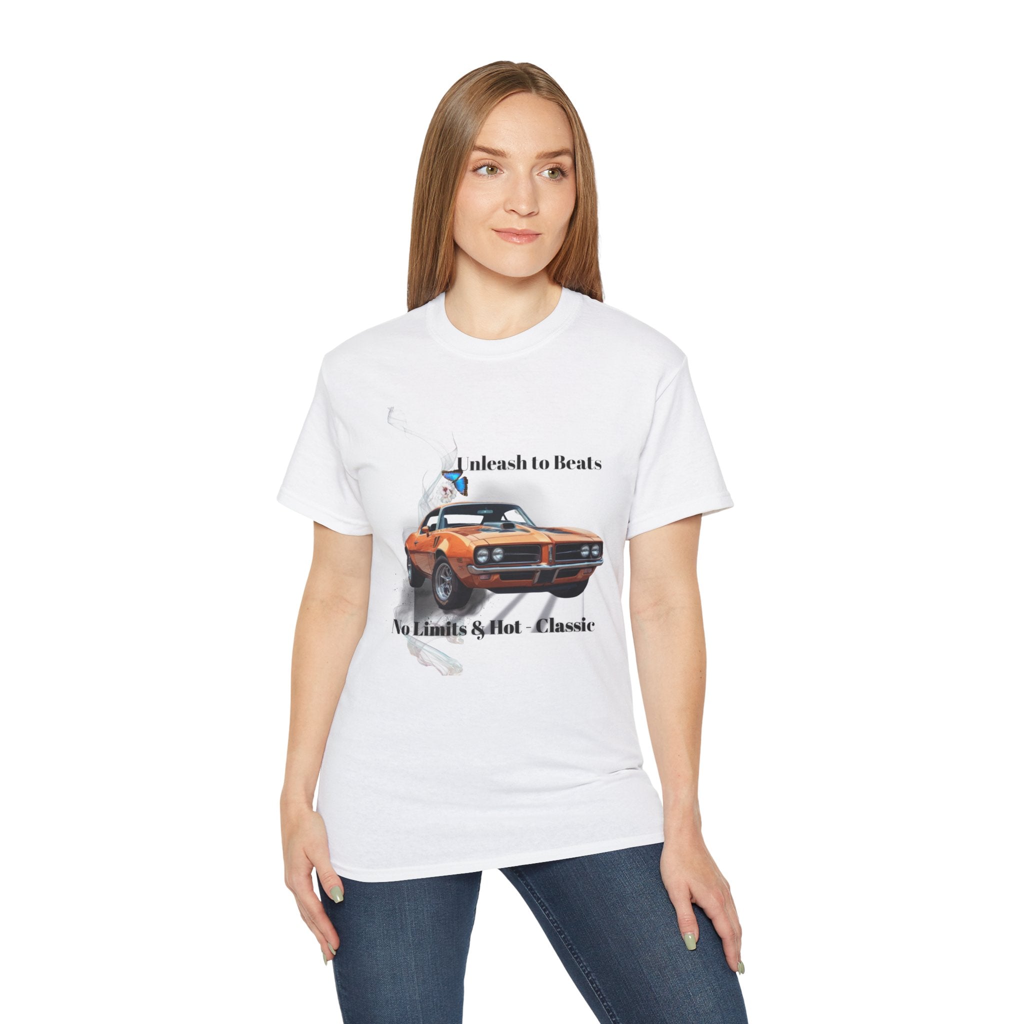 Classic Muscle Car T-Shirt — "No Limits & Hot-Classic" Graphic Tee