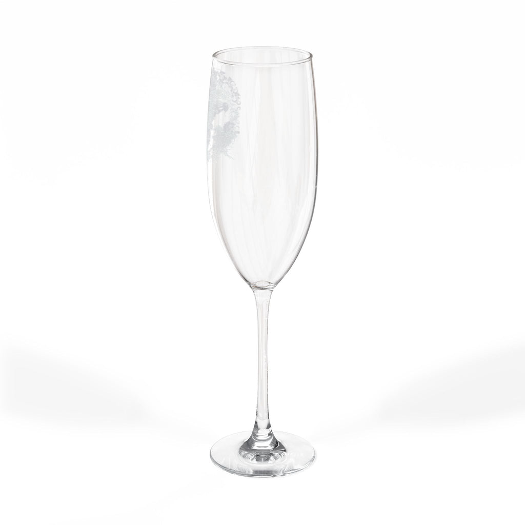 Bird Engraved Champagne Glass | 8oz Luxury Flute