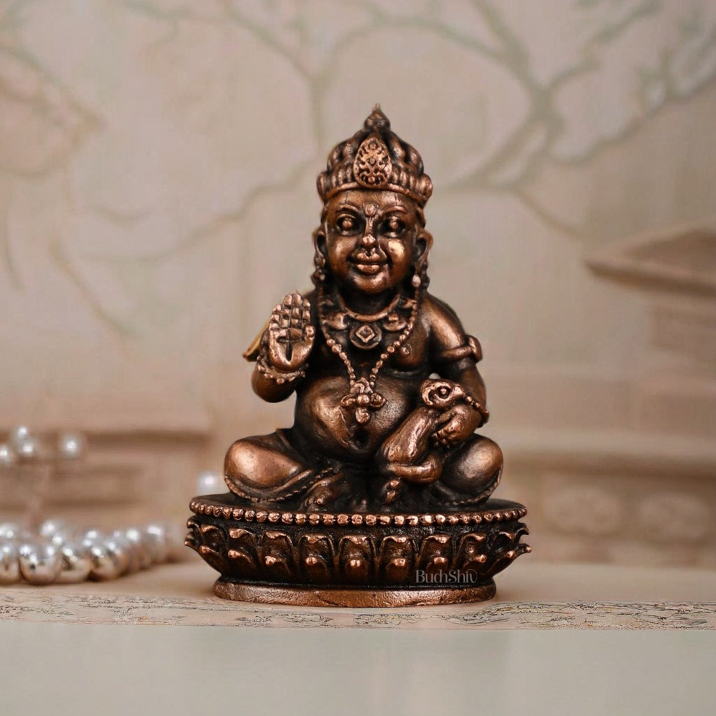 Handmade Bronze Kubera, God of Fertility Statue -