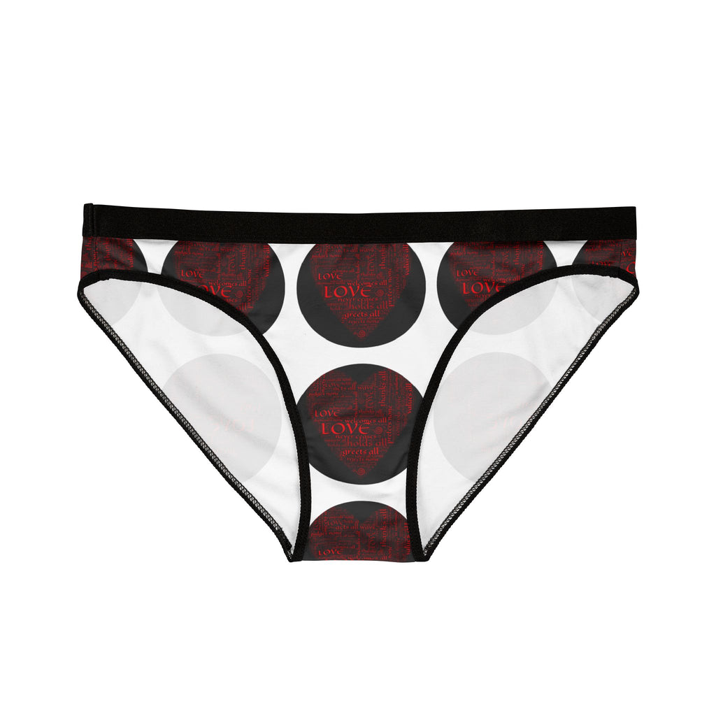 Women's Bikini Underwear — Black Polka Dot 'Love' Print