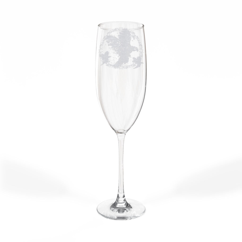 Bird Engraved Champagne Glass | 8oz Luxury Flute