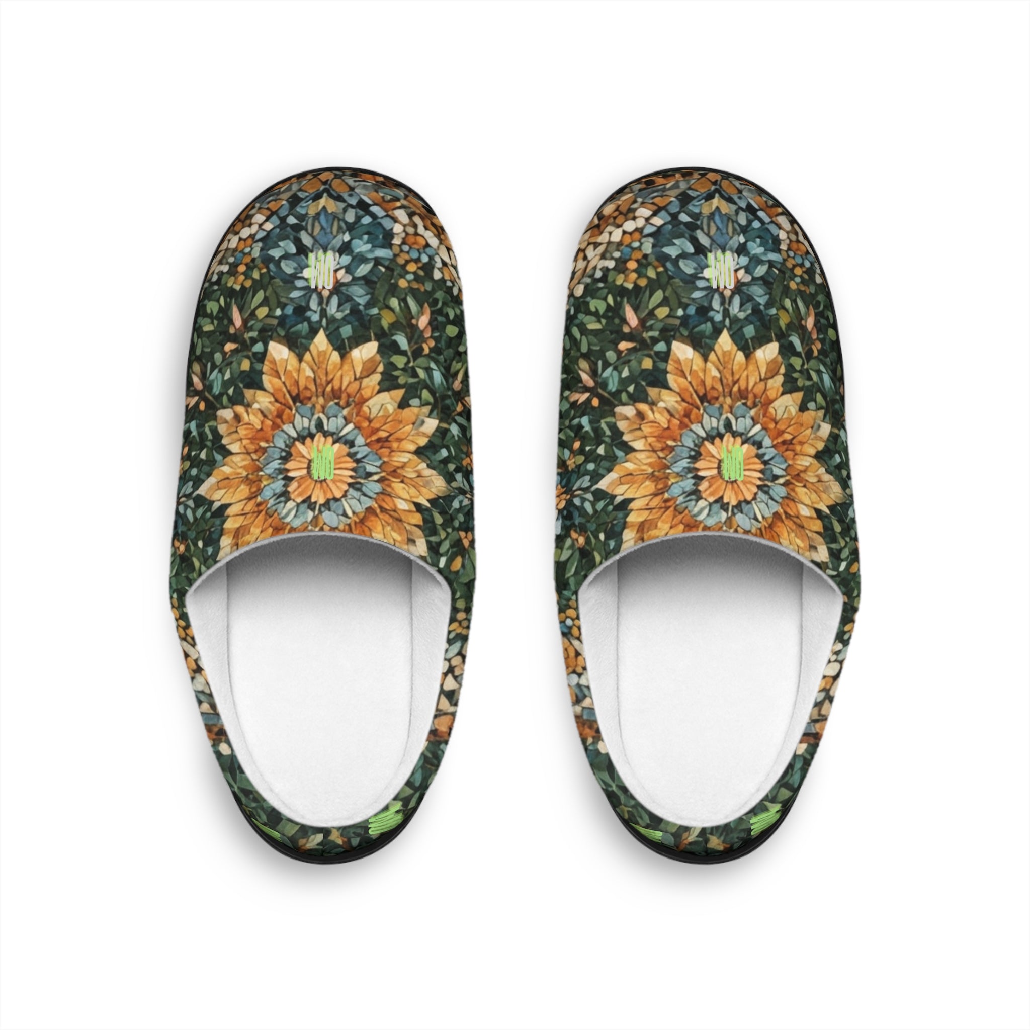 Sunflower Mosaic Women's Indoor Slippers — Cozy Floral Slip-Ons