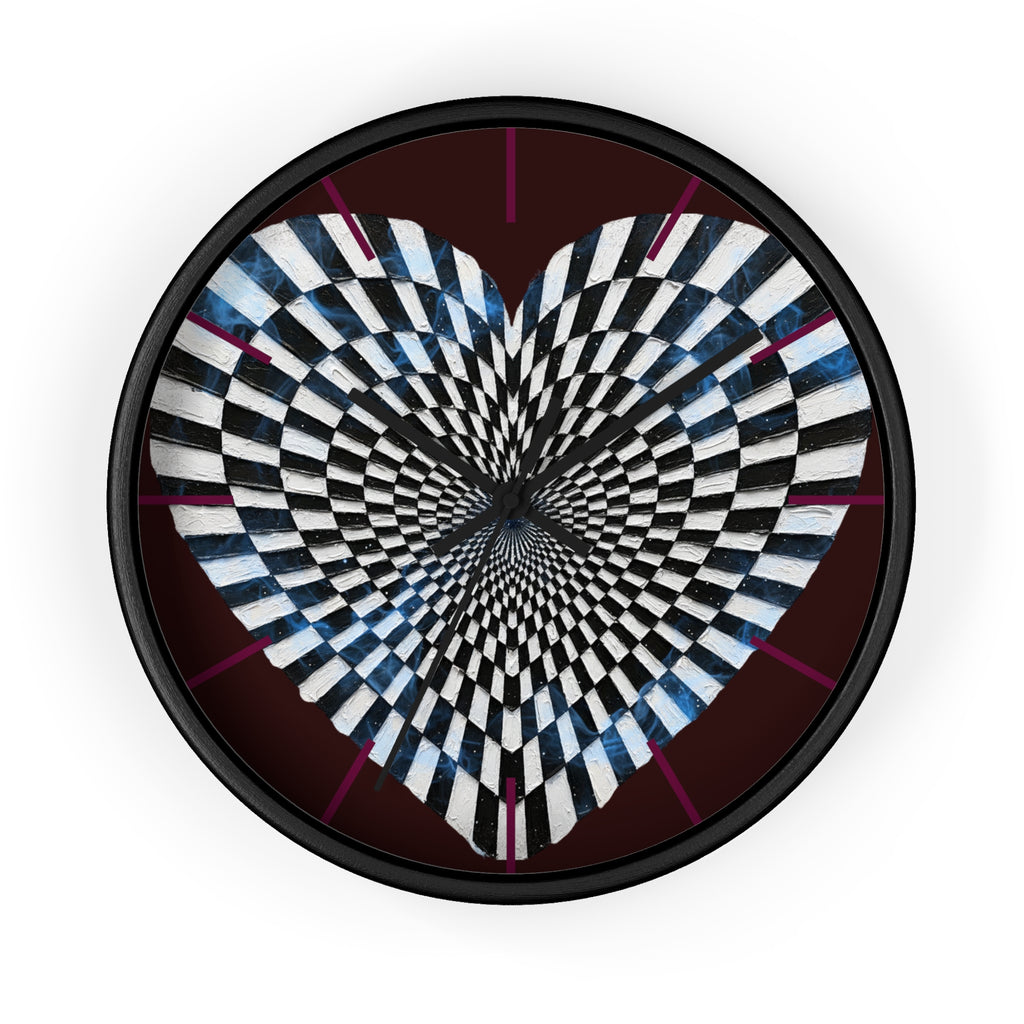 Optical Heart Wall Clock —Checkerboard Illusion