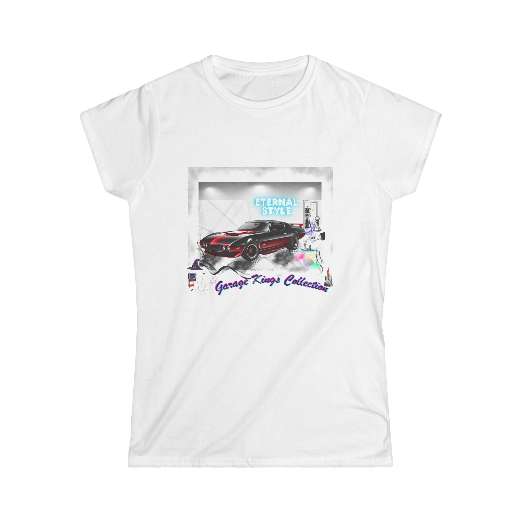 Eternal Speed Garage Kings Women's Tee — Vintage Sports Car Graphic