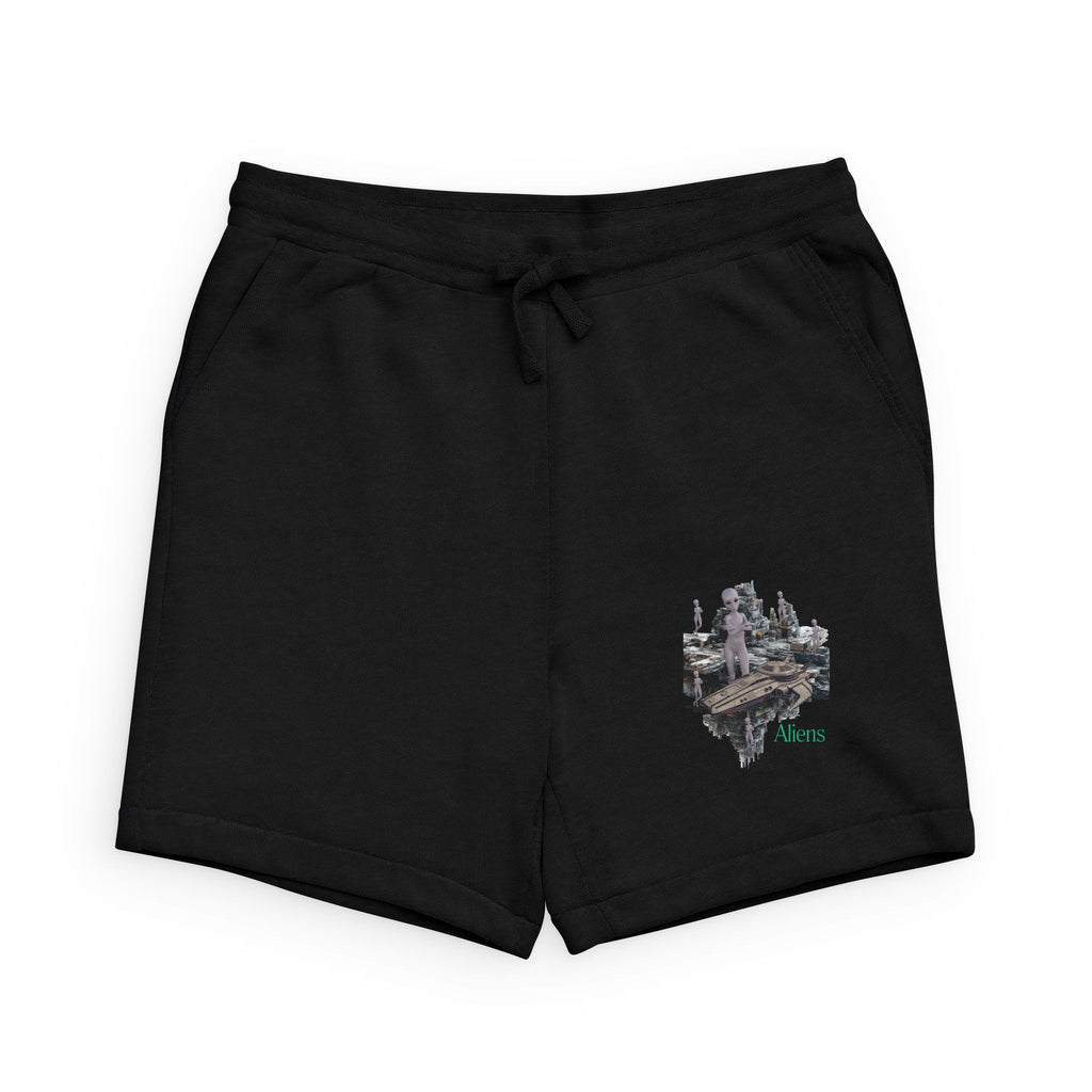 Alien Graphic Sweatshorts — Space UFO Design