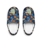 Gemstone Pattern Women’s Indoor Slippers — Cozy Blue & Copper Mosaic