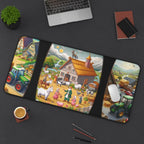 Farmhouse Alphabet 'M' Desk Mat — Country Barnyard Mousepad with Tractors & Animals