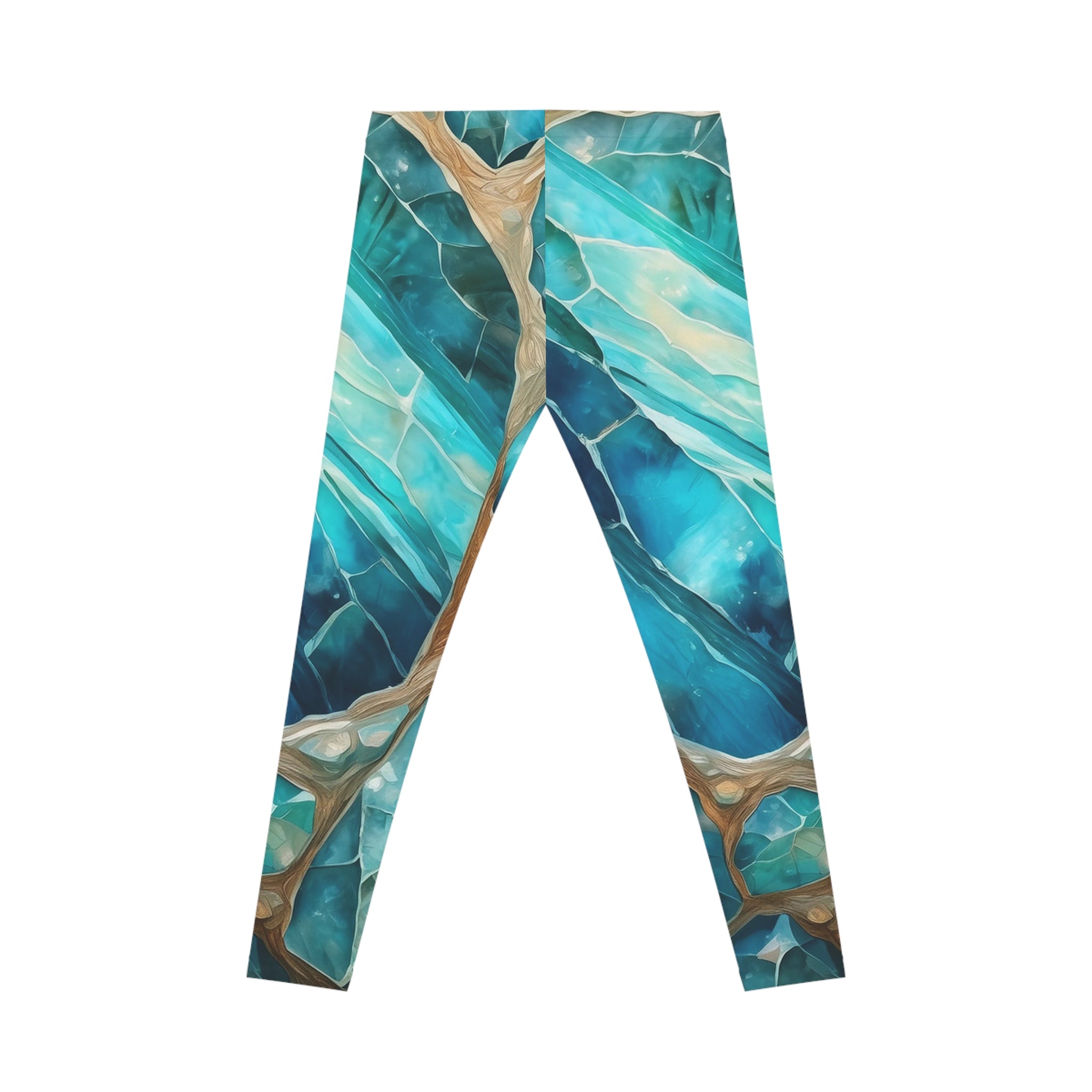 Blue Teal Marble Leggings