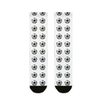 Soccer Ball Pattern Sublimation Crew Socks — White Football Athletic Socks