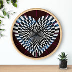 Optical Heart Wall Clock —Checkerboard Illusion