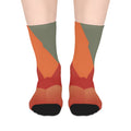 Abstract Autumn Colorblock Mid-Length Socks