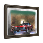 Red Classic Muscle Car Framed Canvas Wall Art