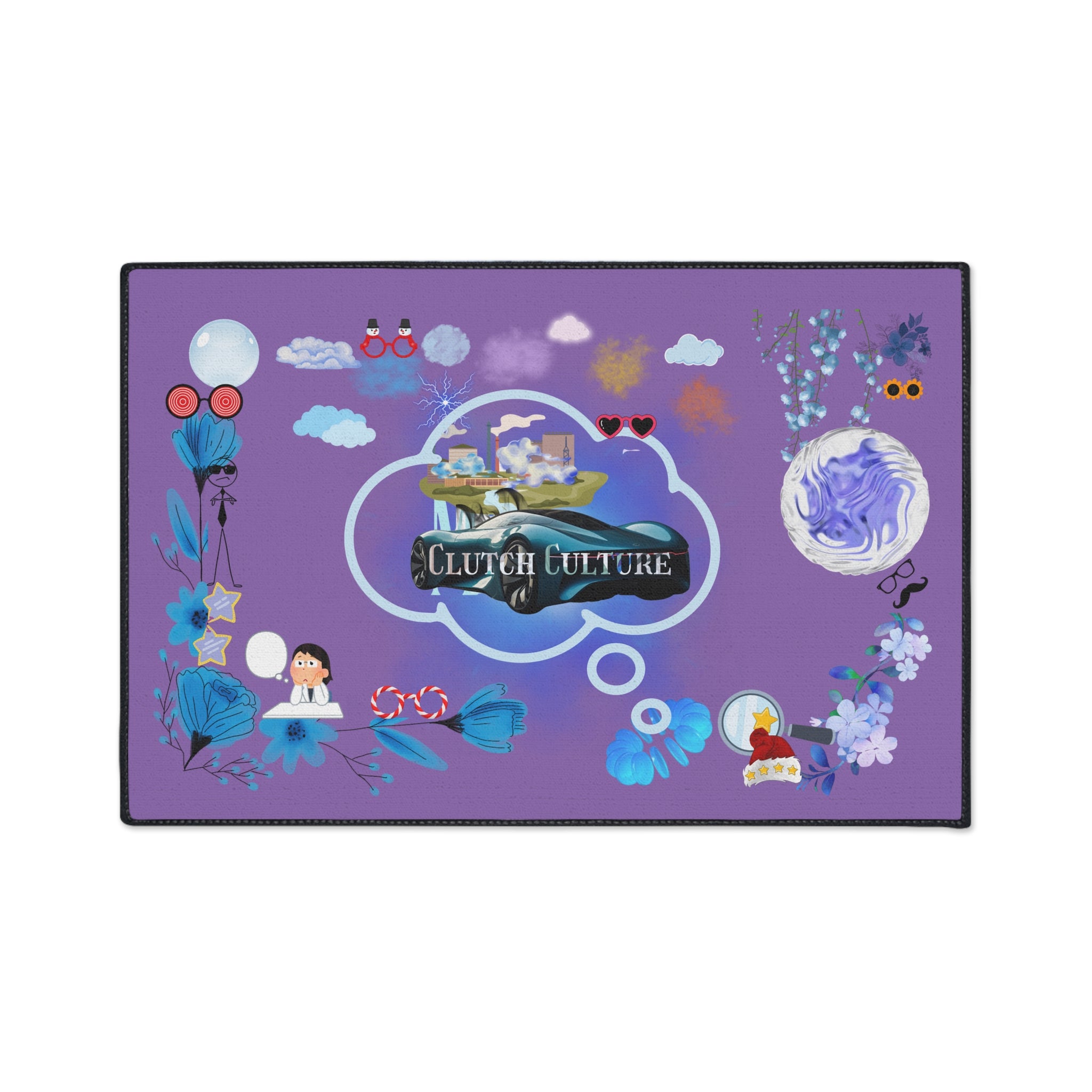 Garden Culture Floor Mat | Whimsical Purple Design