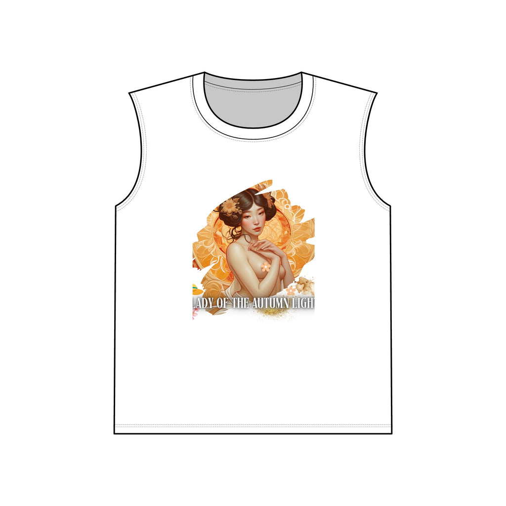 Autumn Light Muscle Tank — Vintage Lady Fall Graphic Tank Top