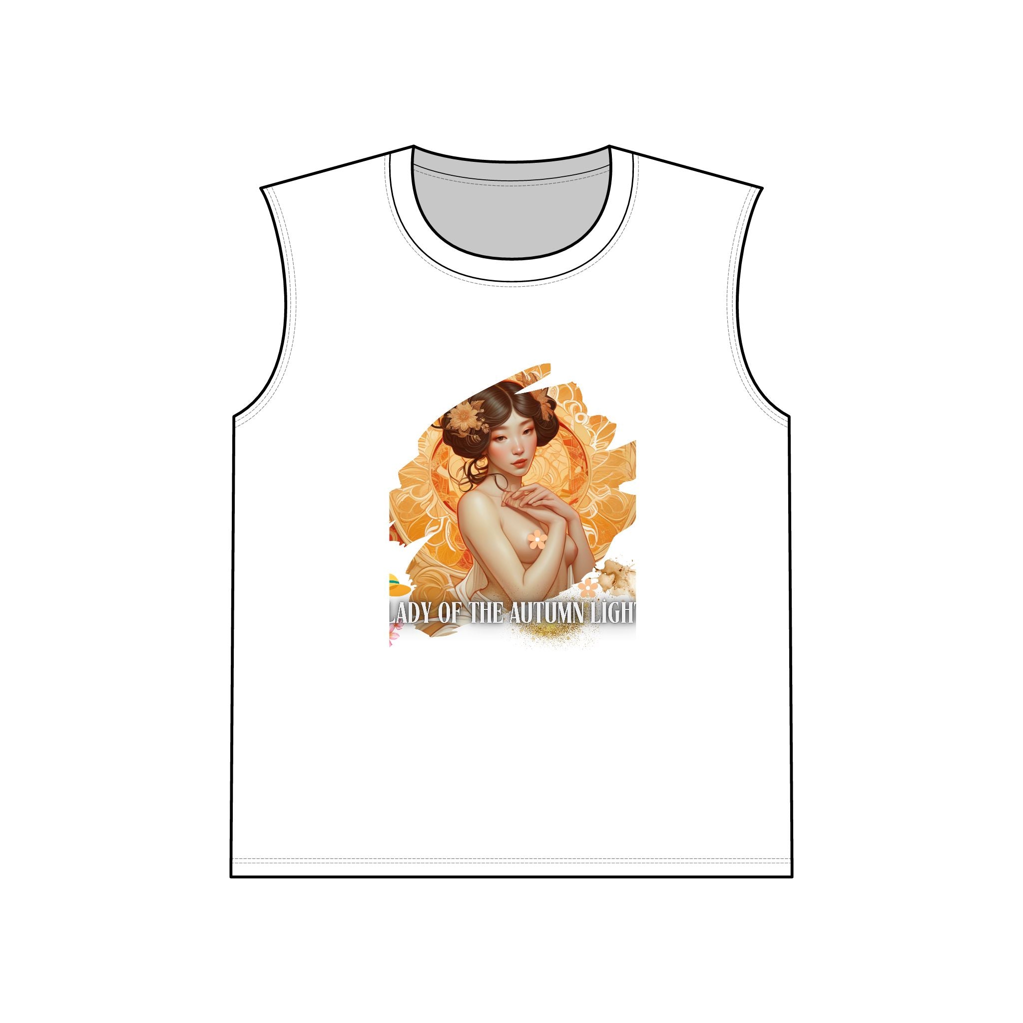 Autumn Light Muscle Tank — Vintage Lady Fall Graphic Tank Top