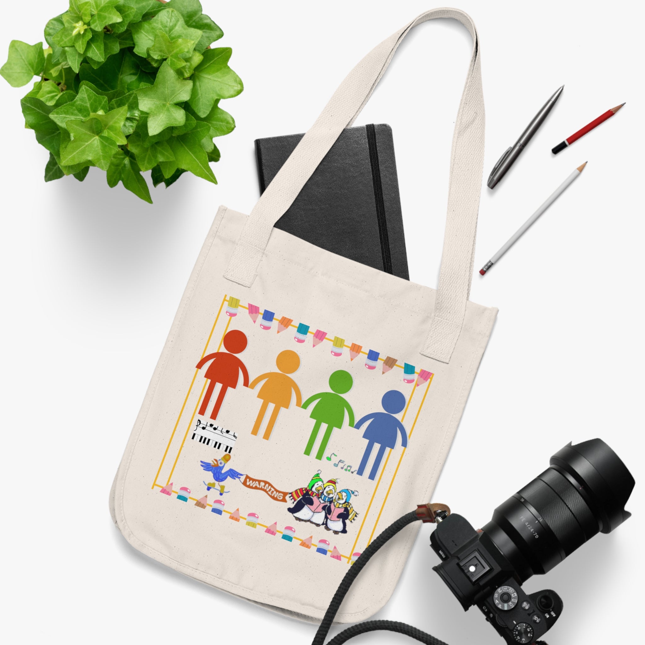 Pride Rainbow People Organic Canvas Tote Bag
