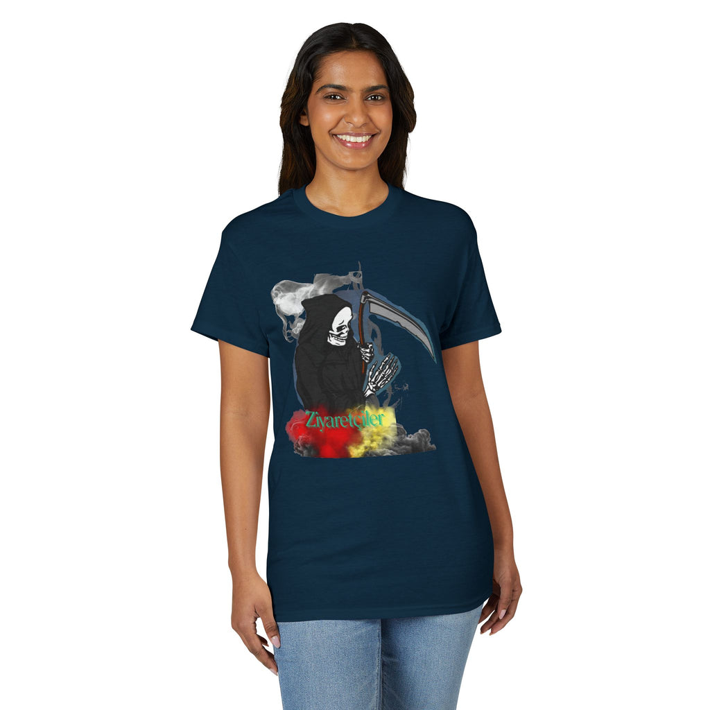 Grim Reaper Scythe Graphic Tee — Color Smoke "Zmartev" Design