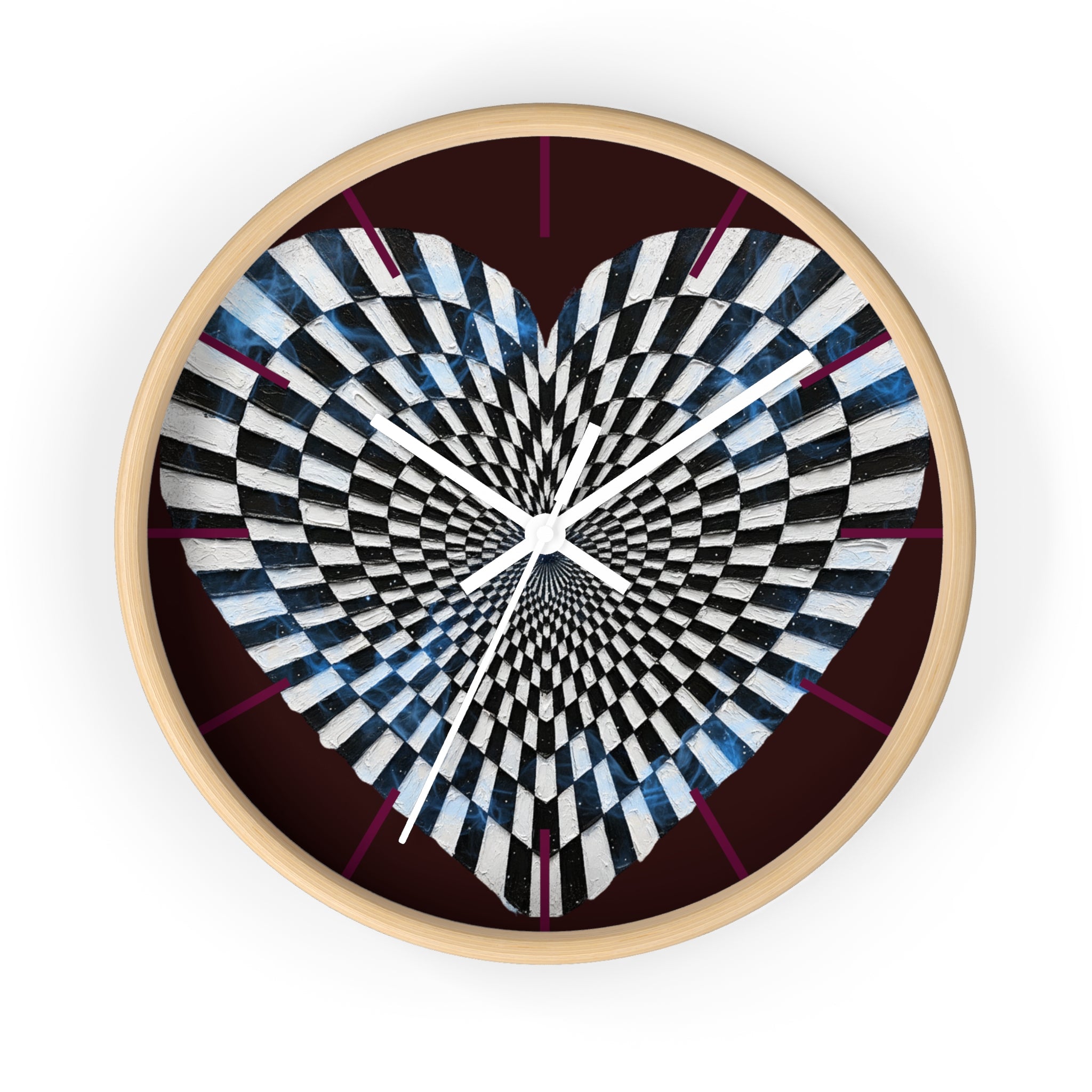 Optical Heart Wall Clock —Checkerboard Illusion