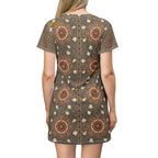 Vintage Mandala Boho T‑Shirt Dress
