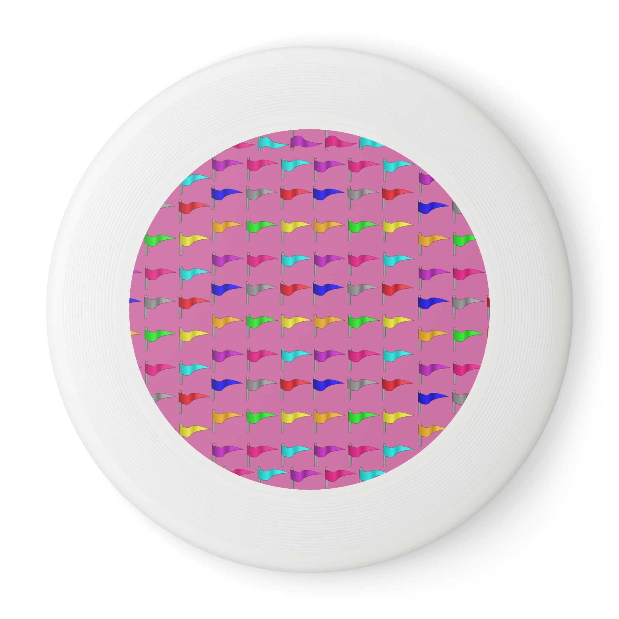 Renkli Bayrak Desenli Wham-O Frisbee — Retro Piknik Açık Hava Oyunu 