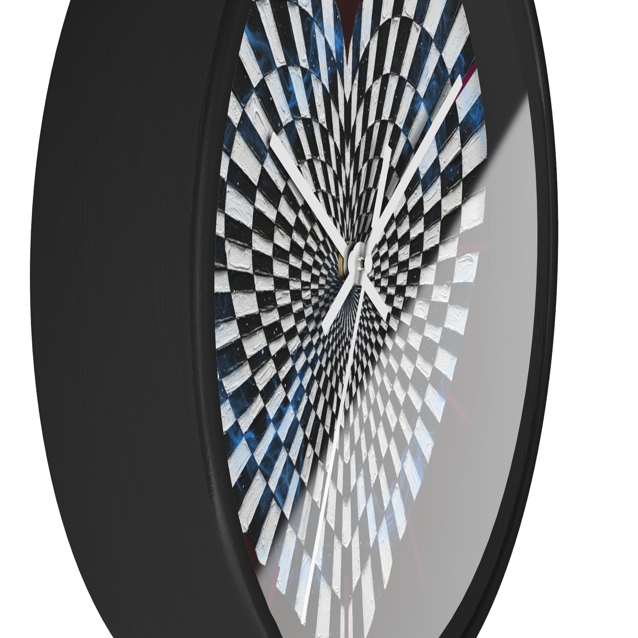 Optical Heart Wall Clock —Checkerboard Illusion