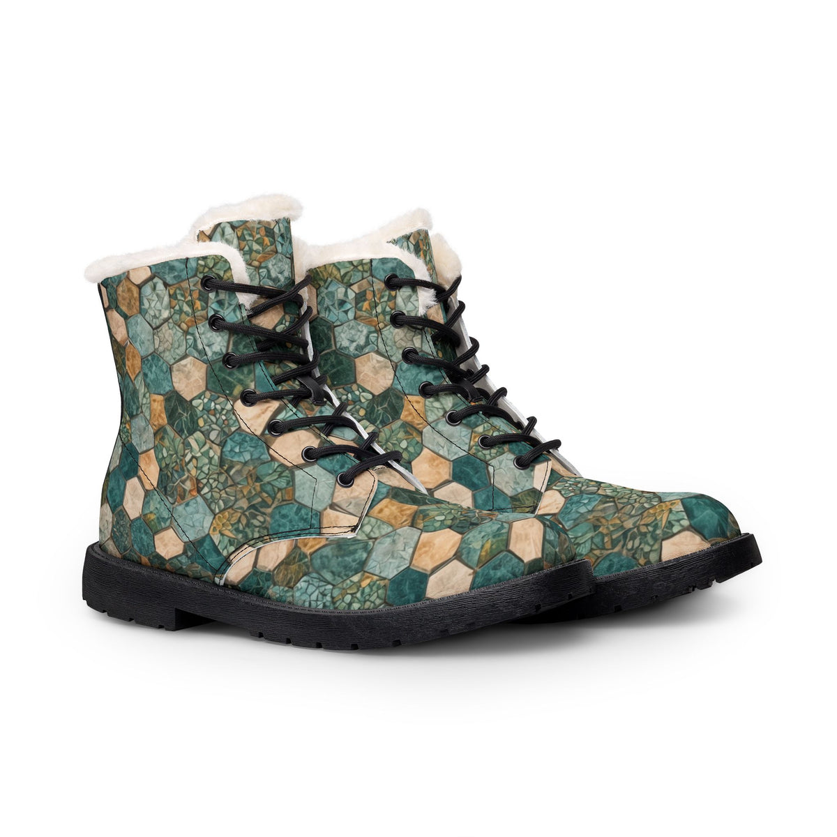 Emerald Agate Combat Boots