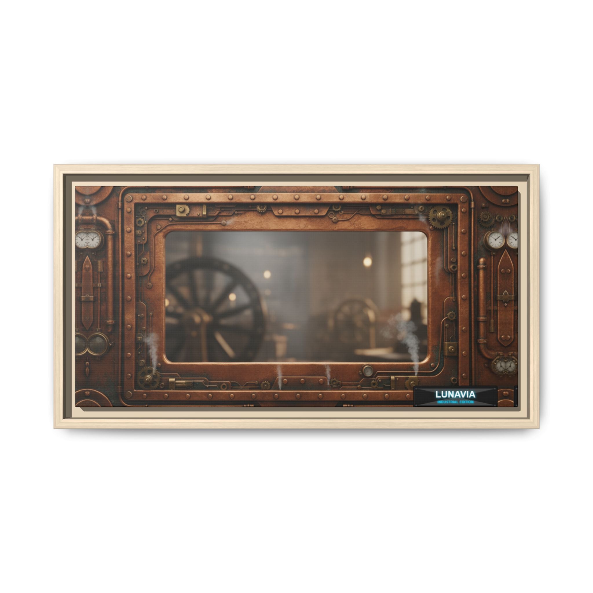 Steampunk Porthole Matte Canvas Framed Wall Art