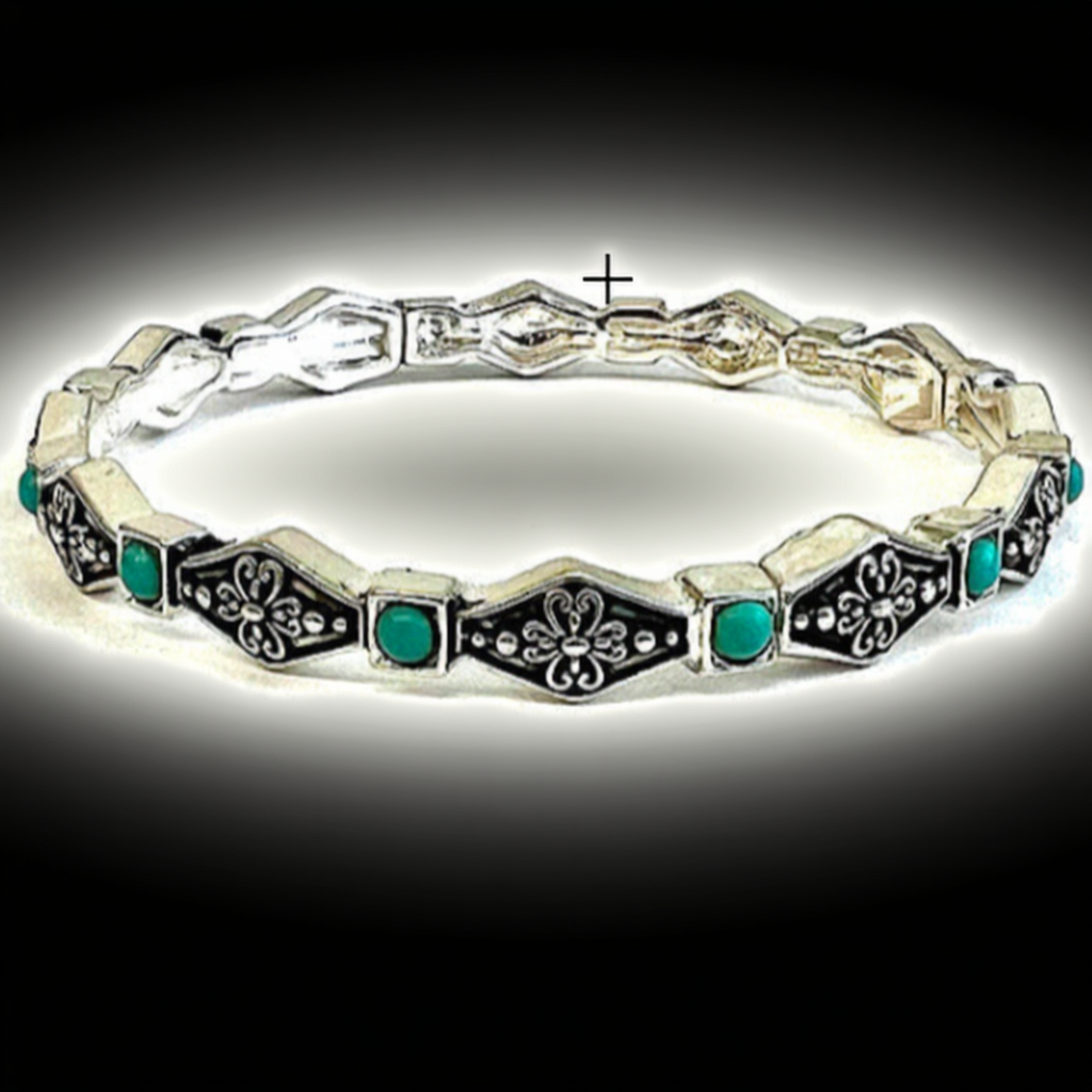 Whisper of the Soul: Flexible Bracelet with Turquoise