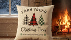 Farm Fresh Christmas Trees Throw Pillow Cover