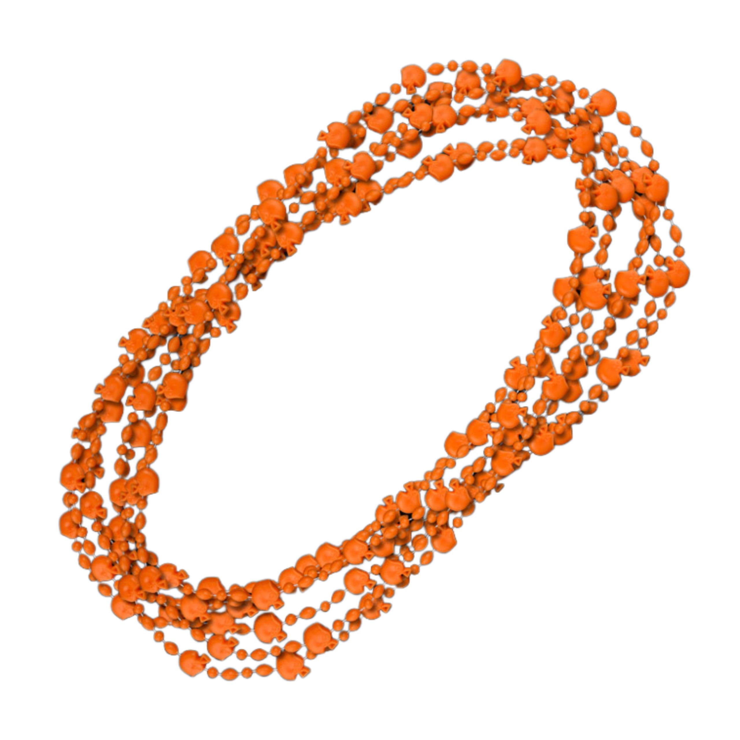 Football Helmet Bead Necklaces Non Metallic Orange Pack of 12-3