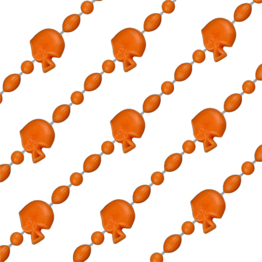 Football Helmet Bead Necklaces Non Metallic Orange Pack of 12-0
