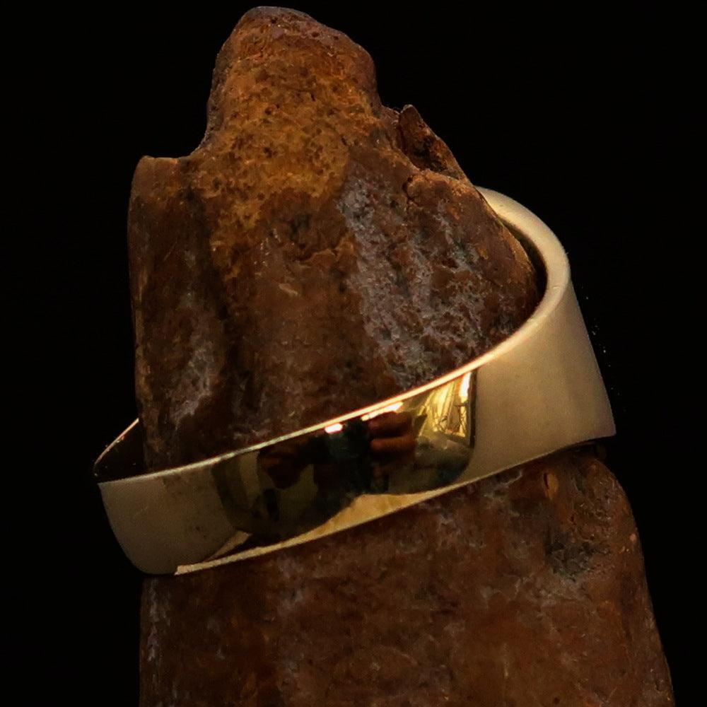 Excellent crafted Men's green Greek Letter PI Pinky Ring - Solid Brass - Hidden-Gems