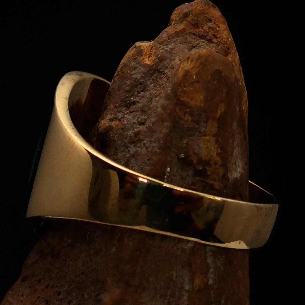 Excellent crafted Men's green Greek Letter PI Pinky Ring - Solid Brass - Hidden-Gems