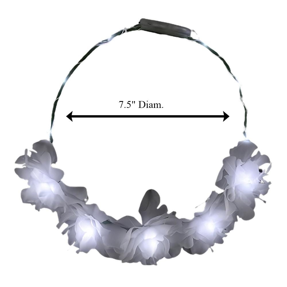 Light Up Floral Princess Cool White Fairy Halo Crown-3