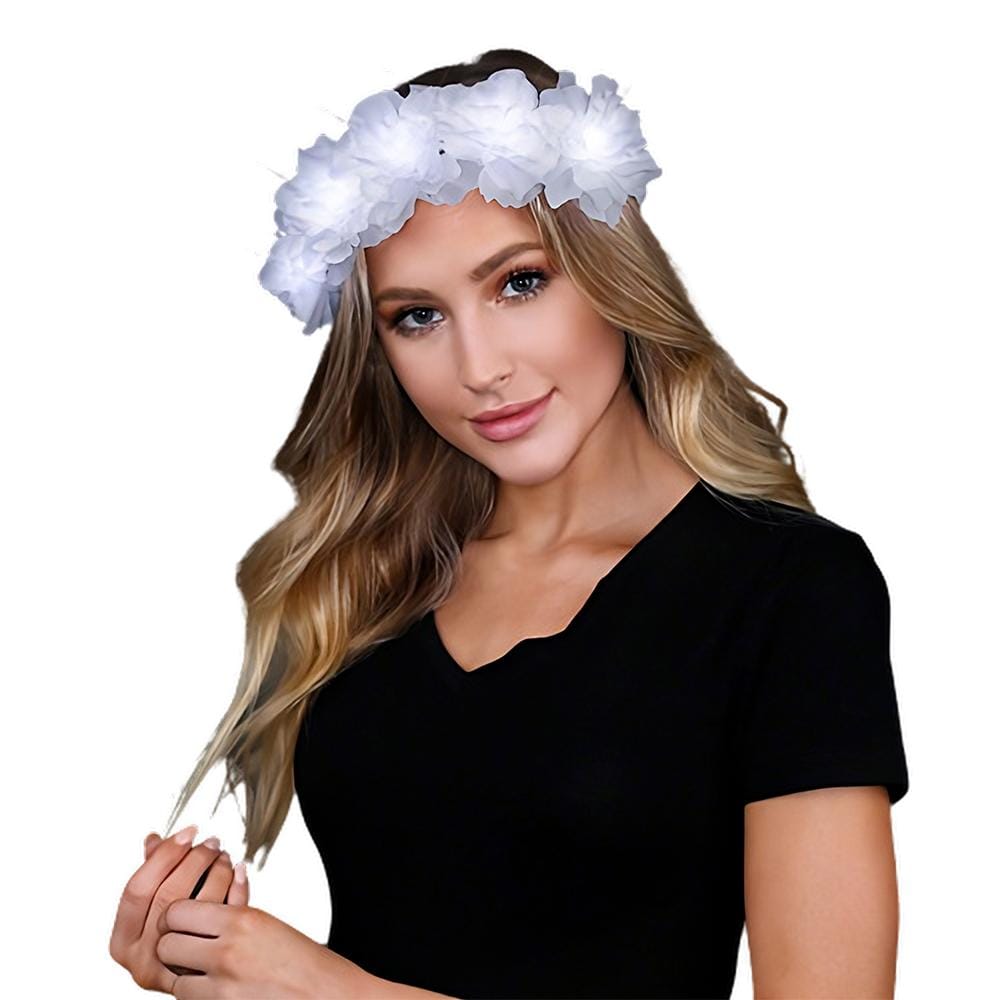 Light Up Floral Princess Cool White Fairy Halo Crown-0