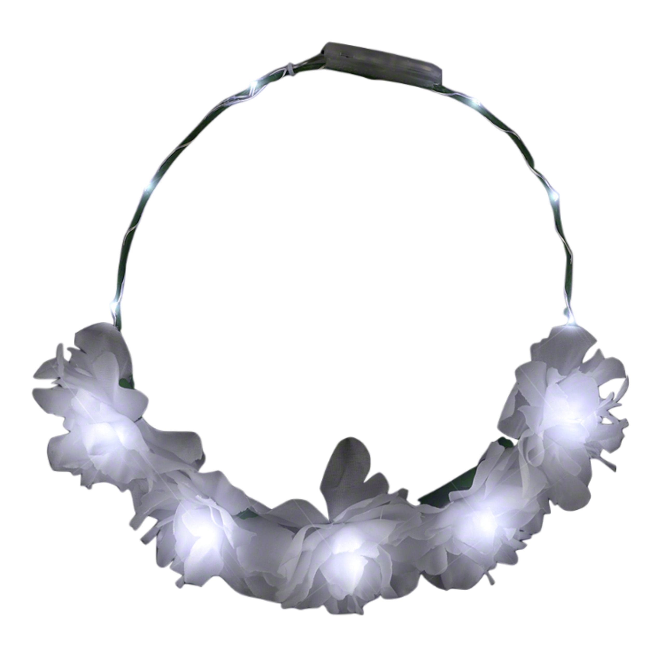 Light Up Floral Princess Cool White Fairy Halo Crown-1