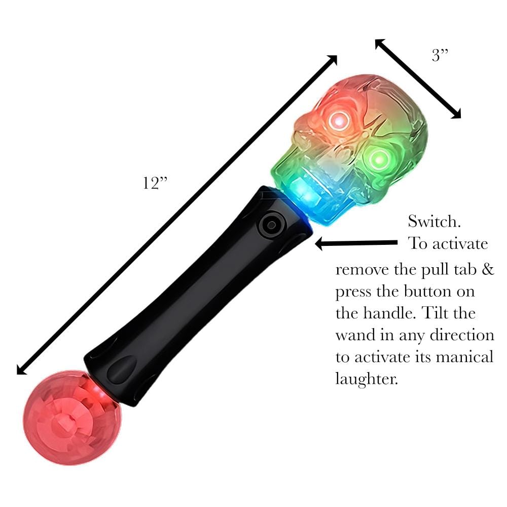 LED Flashing Spooky Cackling Skull Wand-2