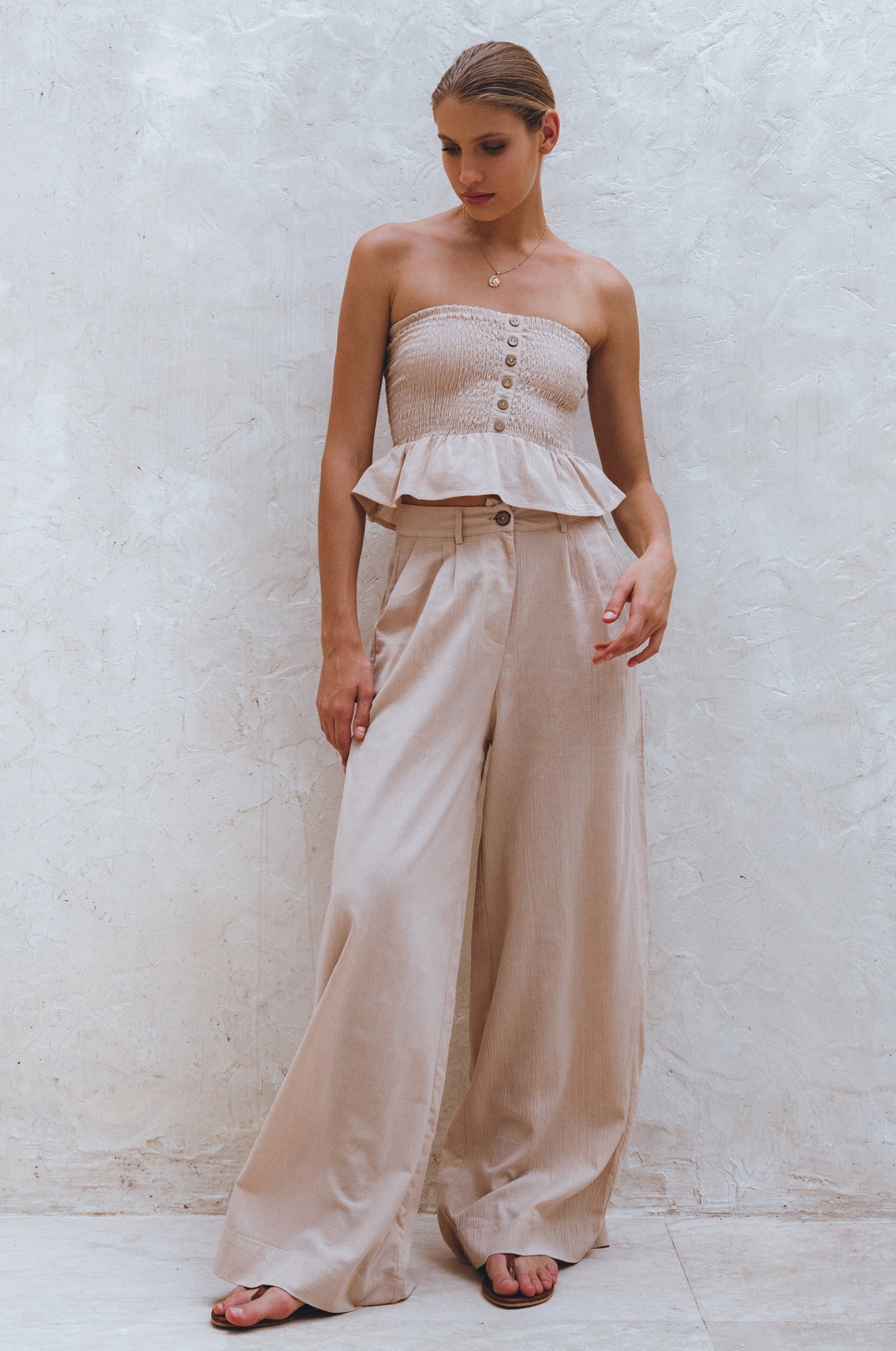 Raya Wide Leg Linen Pants - Hidden-Gems