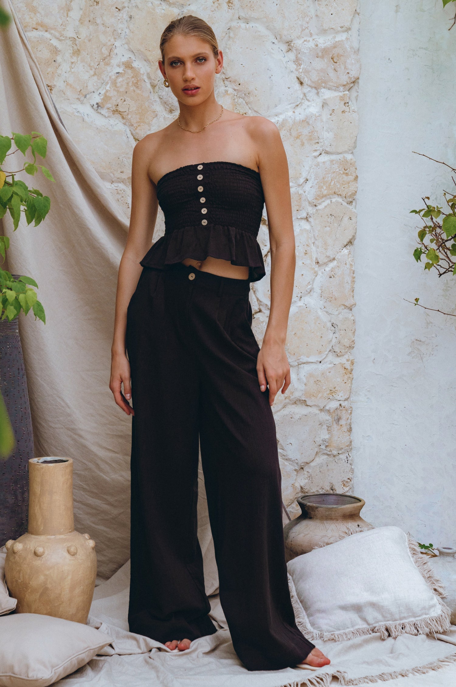 Raya Wide Leg Linen Pants - Hidden-Gems