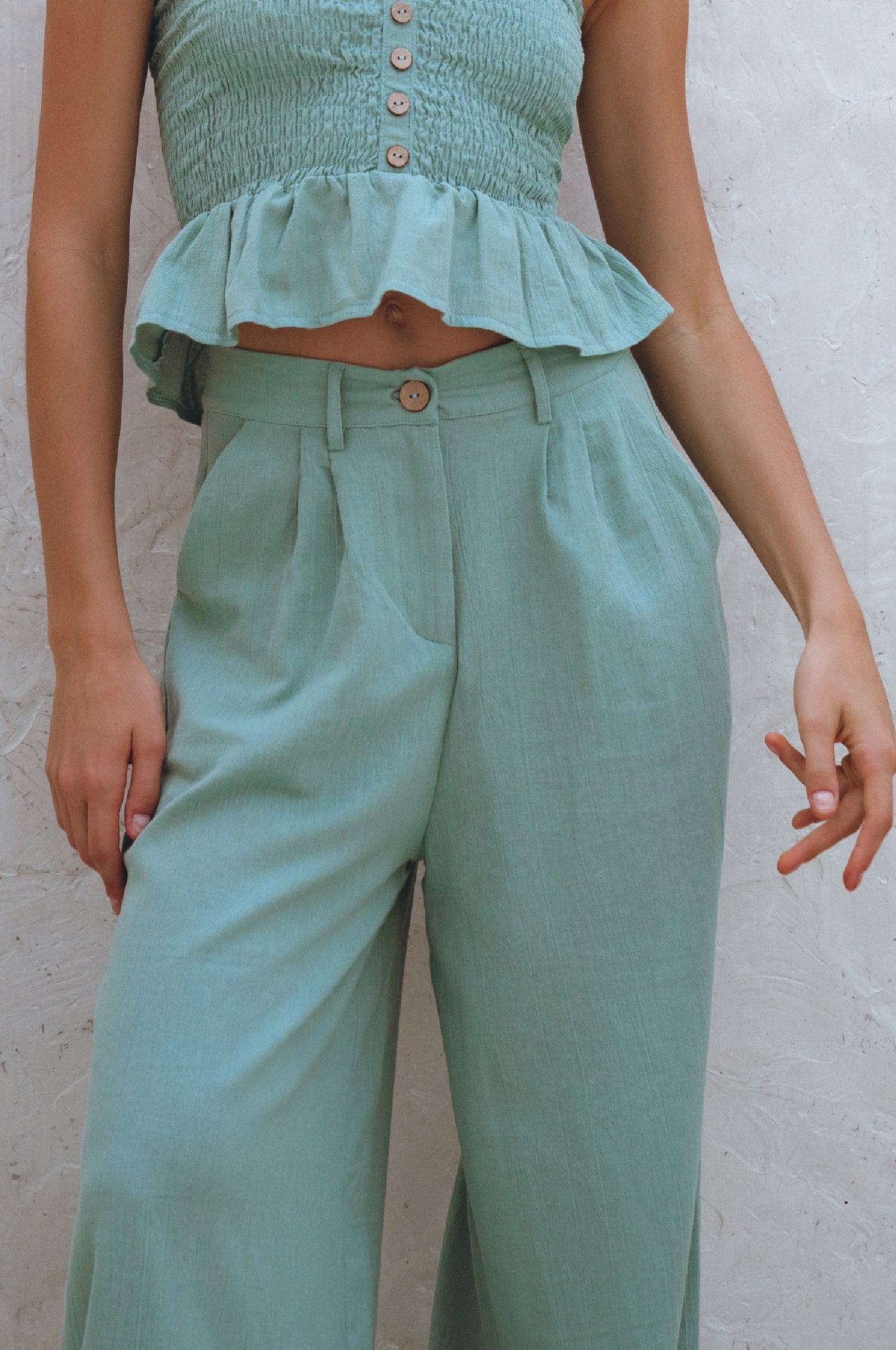 Raya Wide Leg Linen Pants - Hidden-Gems