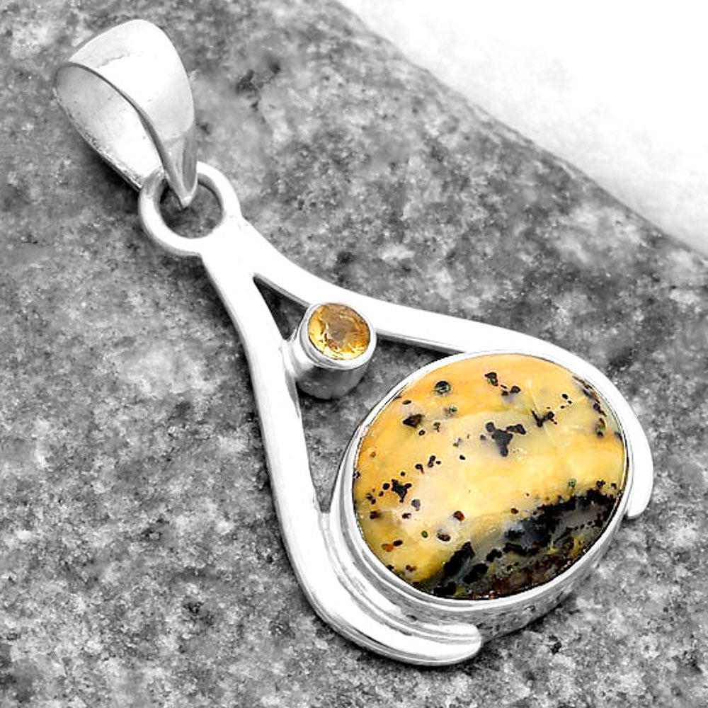 Amethyst Sage Agate Nevada & Citrine Pendant P-1057 SDP119853-2