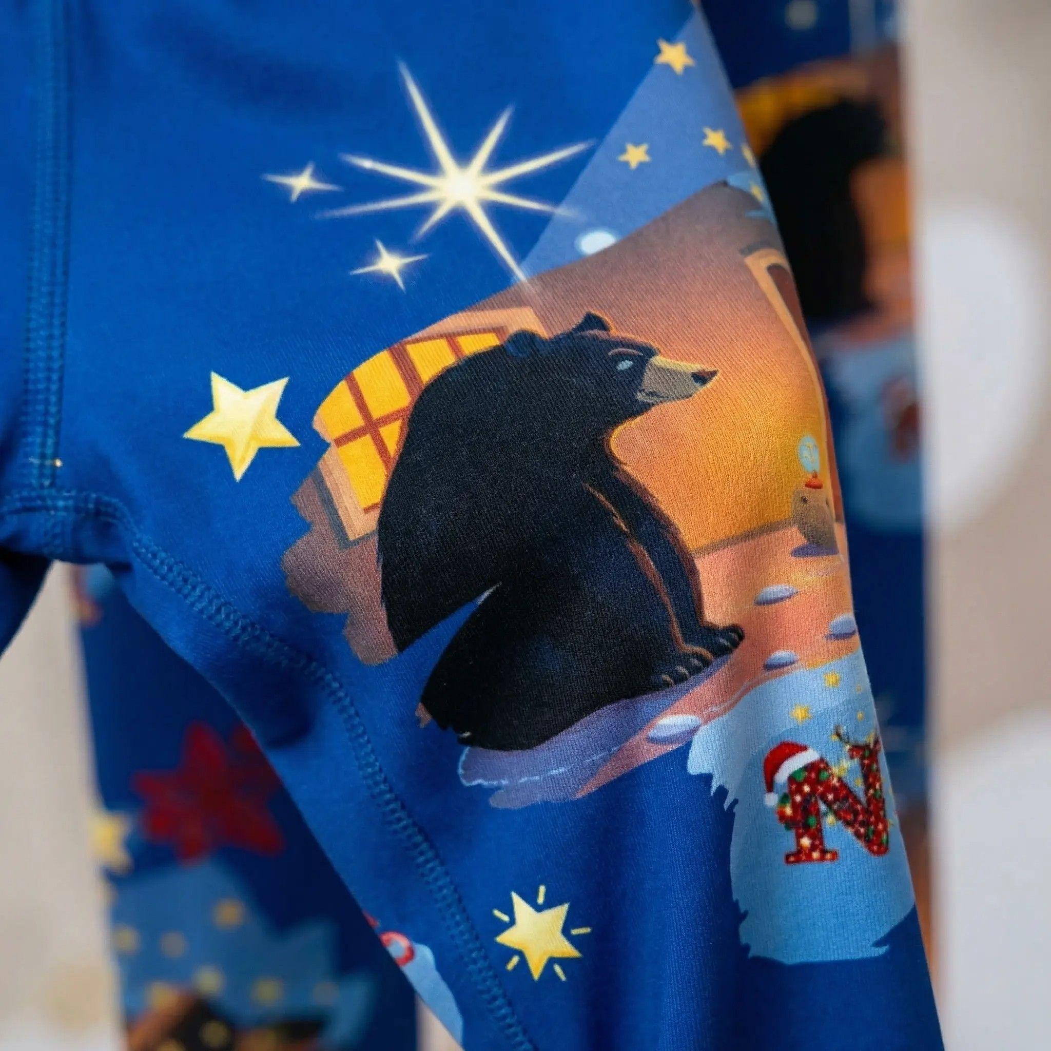 Christmas Nativity Youth Leggings – 'Now' Blue Nativity Print AOP