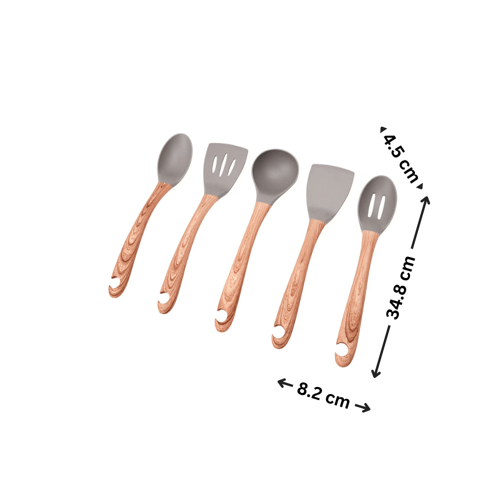 Wood Look Utensils Set – Stylish and Practical for Every Kitchen - Hidden-Gems