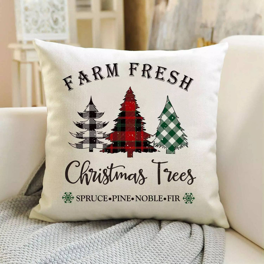 Christmas Throw Pillow Cover- Tree Farm-0