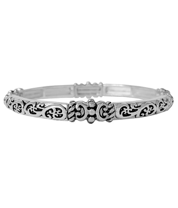 DESIGNER TEXTURED STABKABLE STRETCH BRACELET-0